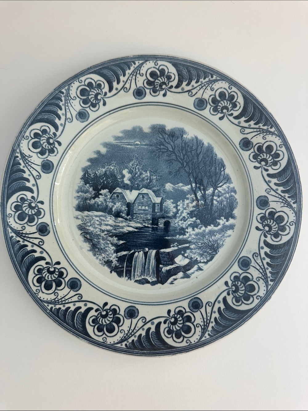 Blue Scenic Transferware Decorative Dinner Plate